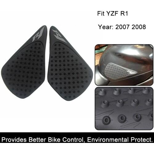 For Yamaha YZF R1 2007 2008 YZF-R1 Motorcycle Anti slip Tank Pad 3M Side Gas Knee Grip Traction Pads Protector Sticker