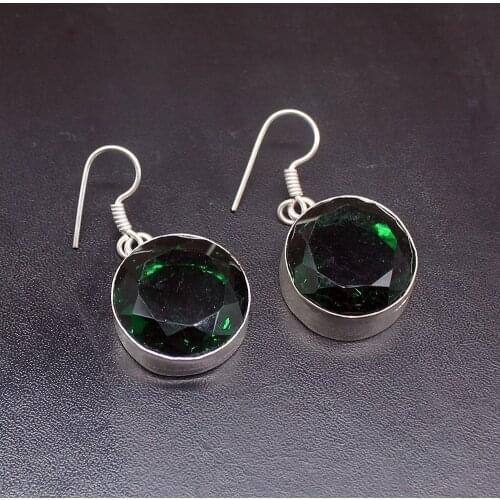 Gemstonefactory Big Promotion Single Unique 925 Silver Fantasy Green Topaz Women Ladies Gifts Dangle Drop Earrings 20212197
