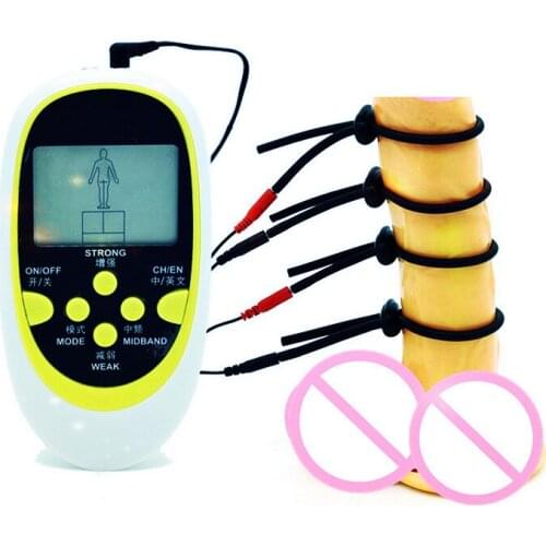 Themed Toy Electric Silicone Penis Ring Delayed Ejaculation Adult Products Electro Shock Sex Toy For Man Penis Electrode