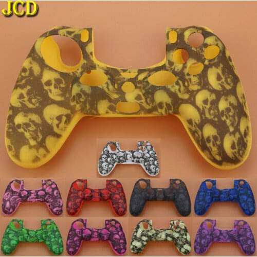 JCD 1pcs Skull Soft Silicone Rubber Protective Case Cover For Sony PlayStation Dualshock 4 PS4 for PS4 Pro Slim Controller