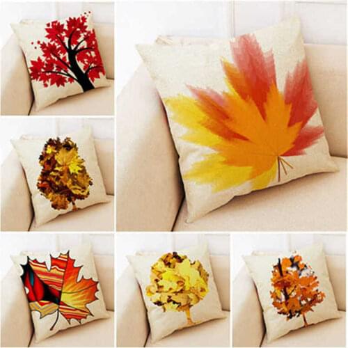 Harvest Autumn Leaf Pillow Covers Home Sofa Bedroom Decor Pillow Case Yellow Maple Fallen Leaves Cushion Cover Car Seat Decor