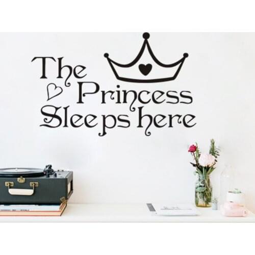 Princess crown Wall Decal Wall stickers Lettering Art Words Vinyl Wall Sticker children rooms Home Decor Decoration stickers