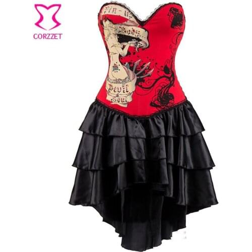 Steampunk Corsets Dress Vintage Bustier Top Gothic Overbust victorian Dress Steampunk Clothing burlesque costume Gothic Skirt