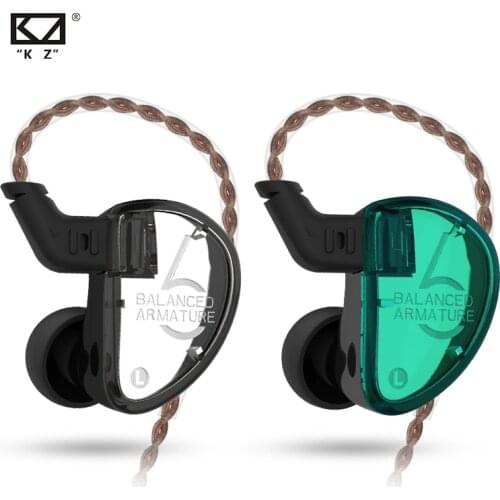 KZ AS06 Earphones 3BA Balanced Armature Driver HIFI Bass Headphones In Ear Monitor Sport Headset Noise Cancelling Earbuds Green