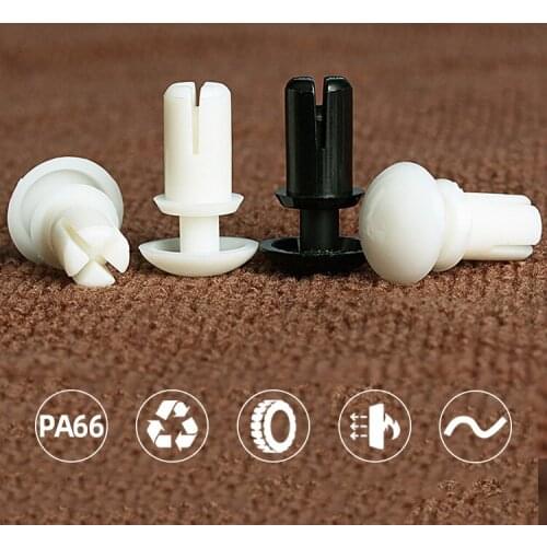 Nylon Plastic R Type Expansion Rivet Nut Buckle Clip PC Board Rivet Fastener Black White 2.1/2.7/3.1/3.6/4.1/5.1/6.1mm