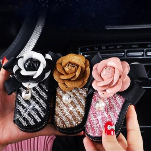 2020 new camellia flower fashion ladies car interior decoration high end female car key case