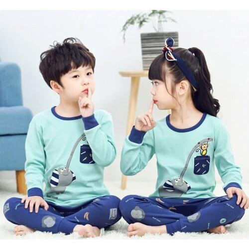 TUONXYE Boys Girls Pajamas Set Children Elephant Cotton Kids Long Sleeve Pijama Baby Sleepwear Clothing