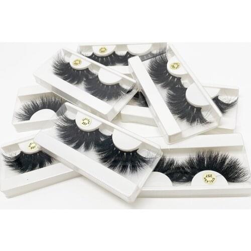 Wholesale Eyelashes 10/20/50/100 Pairs 3D Mink Lashes Bulk White Box Dramatic 25mm Fake False Thick Stirp Resuable Vendor Makeup