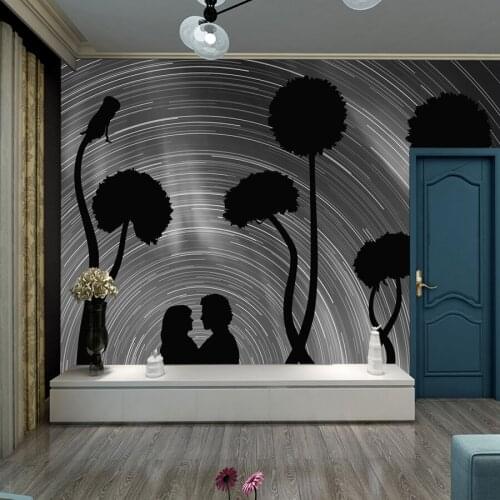 Custom Dandelion Lover Black White Mural Wallpaper for Living Room Bedroom Wall Papers Home Decor Self Adhesive Contact Paper