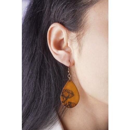 Handmade Genuine Leather Earrings Fashion Authentic Women Jewellery Accessory Stylish Desing High Quality Gift - ES-9025