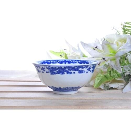 Blue and white ceramic bowl rice bowl soup bowl