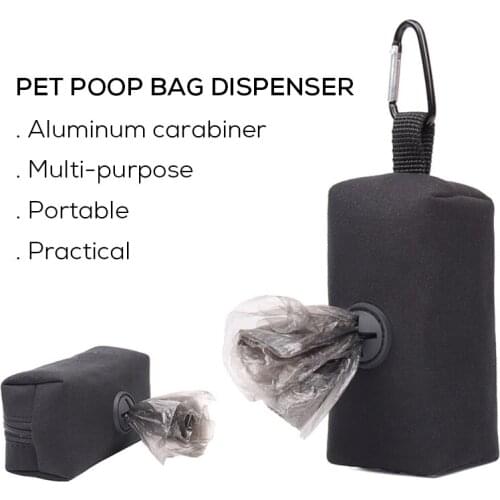 Dog Poop Bag Dispenser with Carabiner Travel Outdoor Pet Waste Pick Up Poop Bag Pet Supply Accessory Small Tools