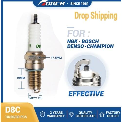 10/lot D8C Spark Plug for D8EA for Kawasaki KEF300 Suzuki DR125SE DR200S DRZ125 Yamaha TTR225 XT225 YFM450 YXR450F Drop Shipping