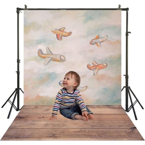 Traditional Studio Backdrop Painting Rustic Planes Photography Polyester Cloth Back Drops Baby Child Portrait Booth Backgrounds