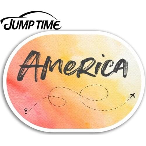 Jump Time for America Vinyl Stickers USA Plane Travel Sticker Laptop Luggage Waterproof Accessories Bumper Car Decal
