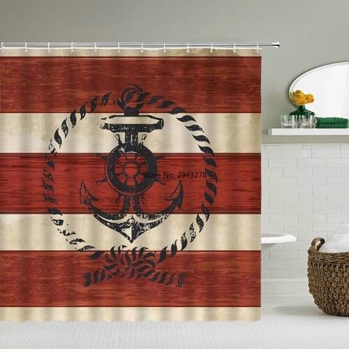 Old Wood Grain Bath Curtain Waterproof Shower Curtains Polyester Retro Bath Screen Printed Curtain for Bathroom Home Decor