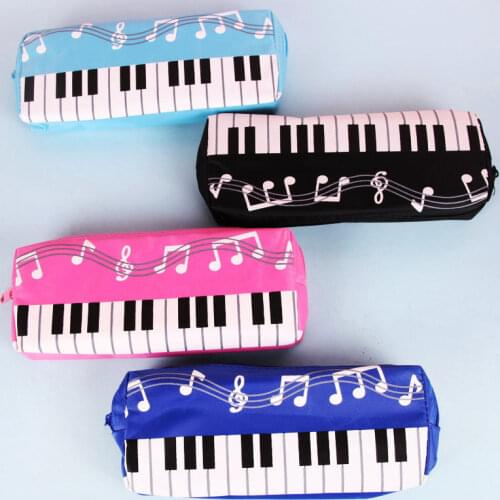 1 Pcs Creative Music Notes Piano Keyboard Pencil Case Large Capacity Pencil Bags Stationery Office School Students Prizes Gift