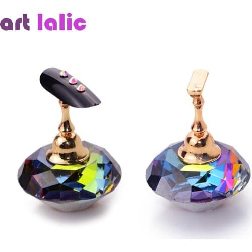 1Pc Magnetic Nail Holder Practice Training Display Stand Acrylic Crystal Holders Alloy False Nail Tip Salon DIY Manicure Tools