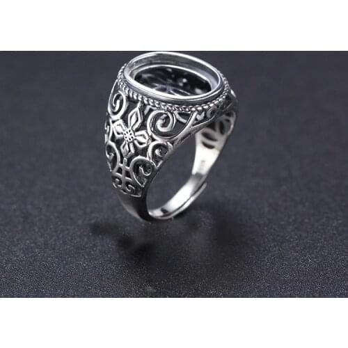 10.5*14mm 925 STERLING SILVER mens Semi Mount Bases Blanks base blank Pad VINTAGE rings ring Setting set jewelry gift diy A2059