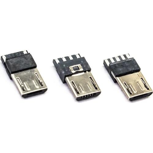 20/50/100pcs Micro Male Plug 4p/5Pin USB Plug Male Connectors Tail Sockect Plug Terminal For Samsung Huawei DIY