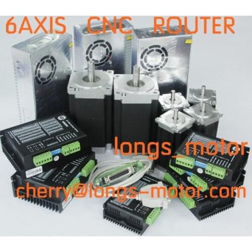 6 Axis CNC controller kit nema23 425oz-in 3.0A & nema34 1232oz-in 5.6A stepper Motor for CNC MILL/ROUTER