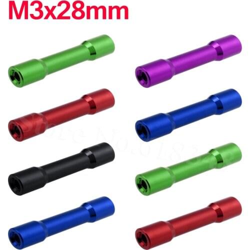 8-pack M3x28mm Aluminum Standoffs Spacer Hex For RC Quadcopter Replacement