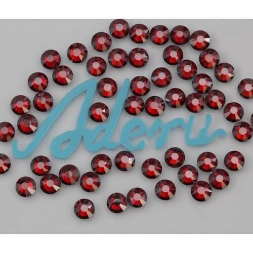 Aderu light siam satin 816 super shiny lead free crystal hot fix rhinestone for nail art ornament garment shoe phone decoration