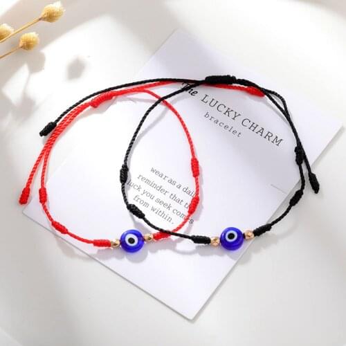 Lucky Evil Eye Bracelets For Women men Handmade Braided Rope Lucky Jewelry Couples Friendship Bracelet Red Bracelet Female