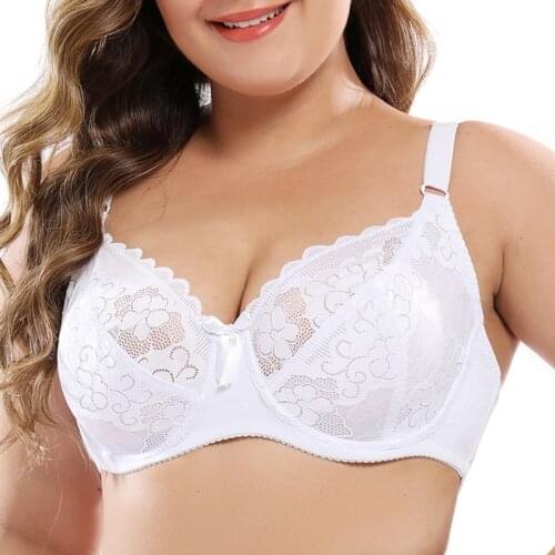 Unlined Underwire Bra Sexy Women Underwear Big Size Bras for Women Lace Bralette Lingerie Tops 36 38 40 42 44-48 C D DD E F Cup