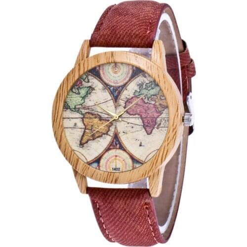 New Fashion Global Travel By Plane Map Men Women Watches Casual Denim Quartz Watch Casual Sports Watches for Men kol saati 533
