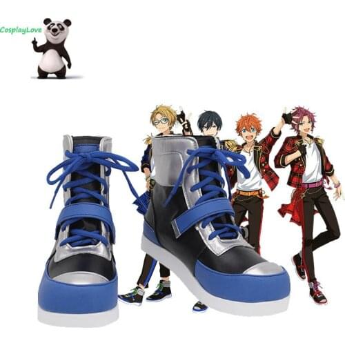 CosplayLove Ensemble Stars Trickstar Hidaka Hokuto Blue Cosplay Shoes Long Boots Leather Custom Made