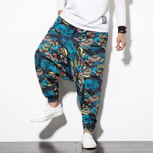 Hip Hop Printing Joggers Men 2021 Japanese Harem Mens Pants Streetwear Casual Cross-pants Women Trousers