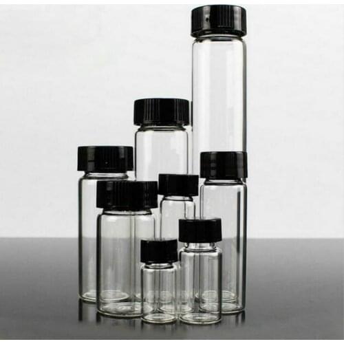 3ml to 50ml Transparent clear Glass sample bottles essential oil bottle Lab Chemistry Vial Container