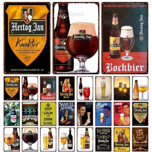 Hertog Jan Beer Metal Sign Plaque Belgium Vintage Sign Home Bar Pub Decoration Man Cave Poster Stella Artois Beer Metal Plate