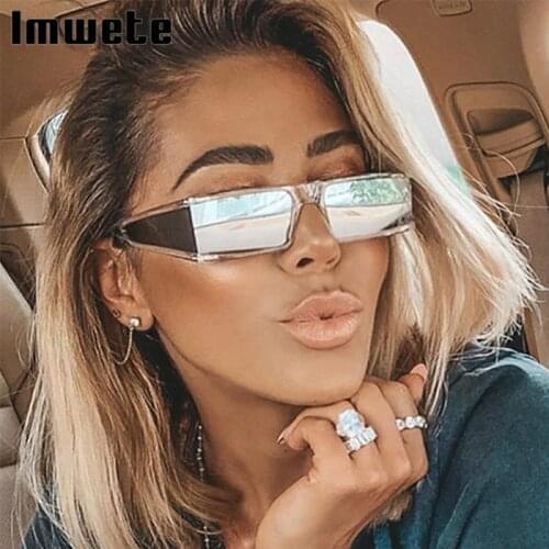 Imwete Trend Punk Sunglasses Women Men Square Temples Luxury Brand Designer Personality Sun Glasses Black Rectangle Glasses