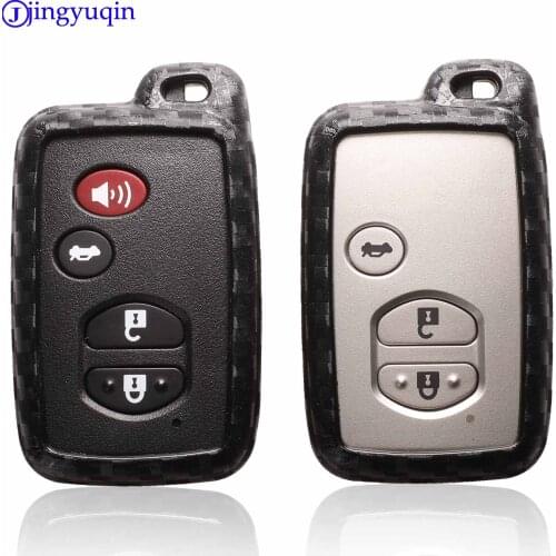Jingyuqin Remote Carbon Fiber Patten Soft Silicone For Toyota Camry Corolla Avalon Rav4 Land Cruiser Car Styling Smart