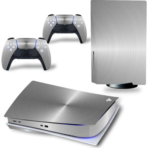 Metallic Grey PS5 Standard Disc Edition Skin Sticker Decal Cover for PlayStation 5 Console & Controller PS5 Skin Sticker Vinyl