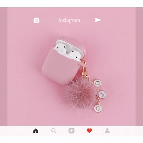 Cute Hairball Shell For Apple AirPods Case Silicone Earphone Cases For Airpods 1 2 Accessories Protective Cover Cute Key Ring