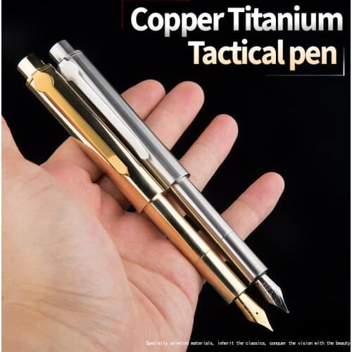Copper titanium multifunctional tactical pen Outdoor self-defense supplies Self-defense tool Carry it with you