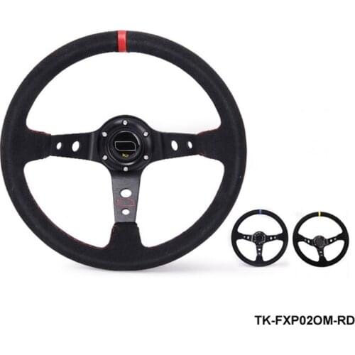 Modified steering wheel Suede leather steering wheel automobile race steering wheel TK-FXP02OM