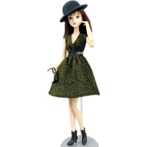 Fashion Outfits Clothes For Barbie Dolls Dress Glasses Hat Evening Party Gown For Barbie 1/6 BJD Doll Accessories Kids DIY Toy