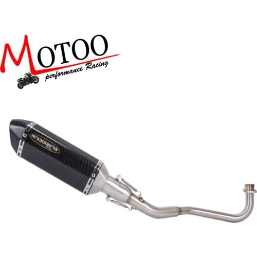 Motoo - Full Exhaust System Motorcycle Muffler Front Link Pipe Slip On For HONDA GROM MSX125 2013-2019 middle pipe full system