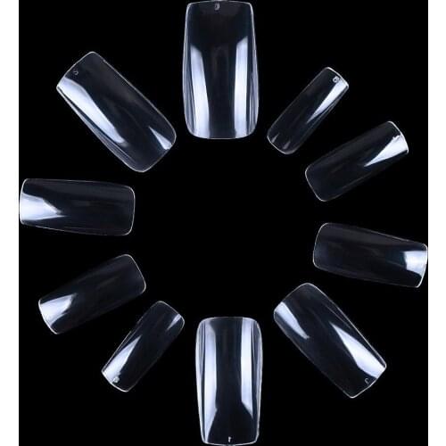 Makartt 100Bags Square False Nail Tips 500 Pcs French Clear Full Cover Nails Art Tips Acrylic Fake nails 10 Sizes wholesale