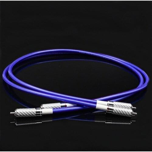 Pair Audiophile Single Crystal Copper Silver Plated RCA Interconnect Audio Cable DIY Rhodium Plating Plug