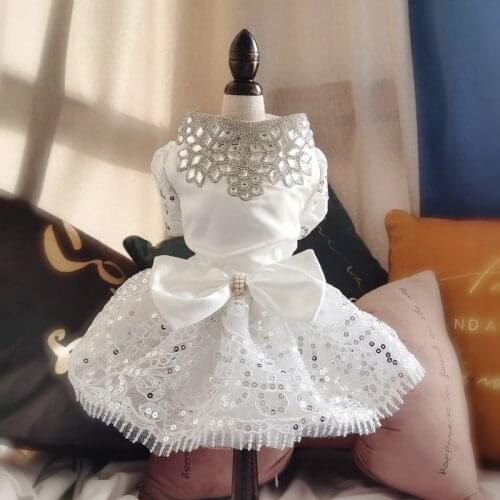 Dog Cat Dresses Bow Tie Princess Dog Dress Pet Wedding Dress Chihuahua Pet Cat Dresses For Dogs Skirts Pet Cat Dress