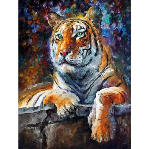 Hand painted Palette knife painting Animal siberian tiger modern art oil on canvas for room decor