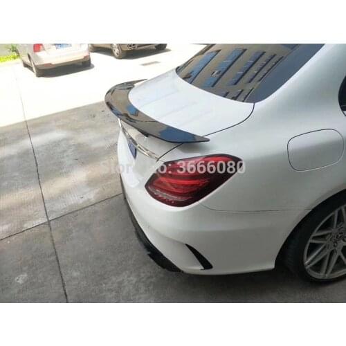 SHCHCG For Mercedes Benz W205 Sedan C Class C180 C200 C250 C260 W205 2015 2016 2017 2018 Carbon Fiber Rear Trunk Wing Spoiler