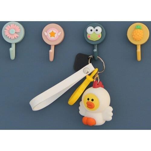 Lovely Small Adhesive Hooks Towel Brush Sponge Hanging Hook Self Adhesive Wall Hanger Fruit Vegetable Animal Shape Hook