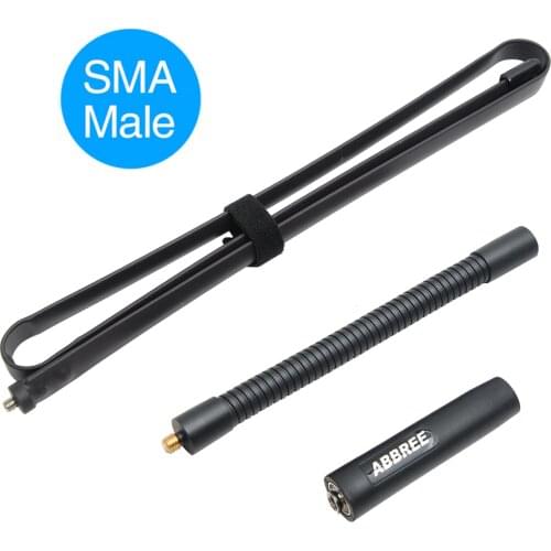 ABBREE AR-152G Foldable CS Tactical Antenna SMA-Male VHF UHF 144/430Mhz for Yaesu TYT MD-380 Wouxun KG-UV8D 9D Plus Walkie Talki