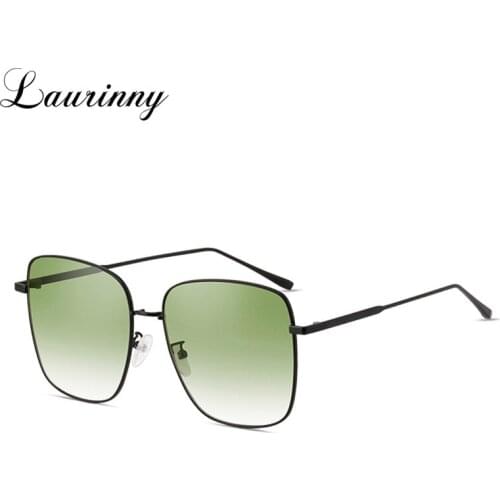 Women Brand Design Oversized Sunglasses Vintage Square Shades Eyewear Fashion Metal Frame Gradient Lens Sun Glasses Female UV400